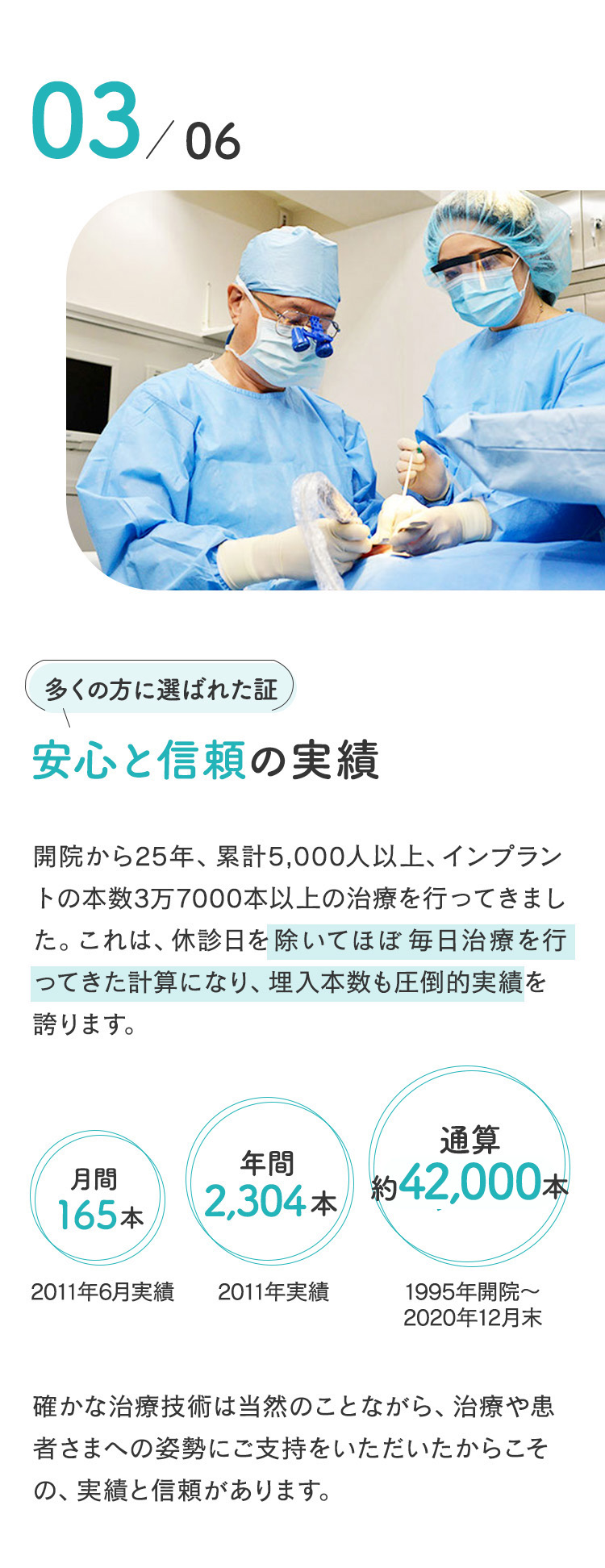 安心と信頼の実績