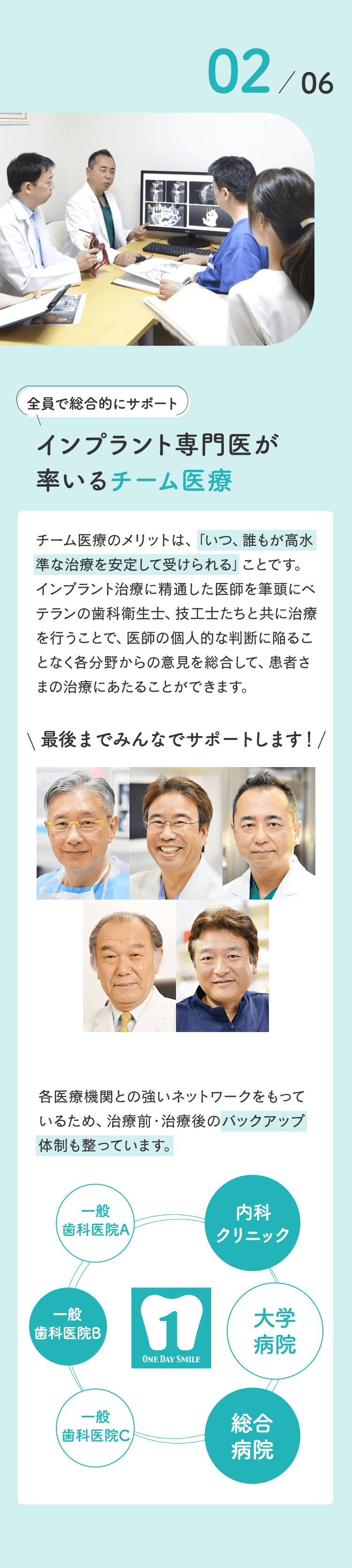 インプラント専門医が率いるチーム医療